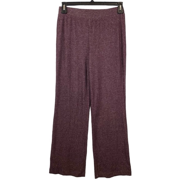 Banana Republic Factory Loungewear Set Small Wine Ribbed Mock Neck Bootcut - Picture 7 of 16